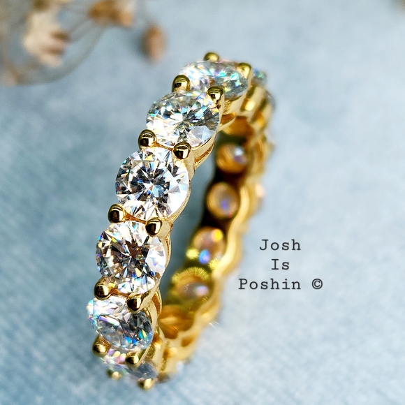 JoshIsPoshin Jewelry - 7CT Moissanite full eternity band in 24K gold over sterling silver